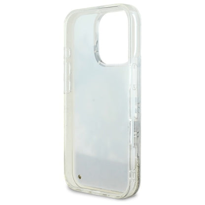 Custodia MagSafe per Apple iPhone 16 Pro, Guess, Liquid Glitter Flower, Beige