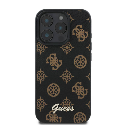 Coque MagSafe pour Apple iPhone 16 Pro, Guess, Peony Script, Noire
