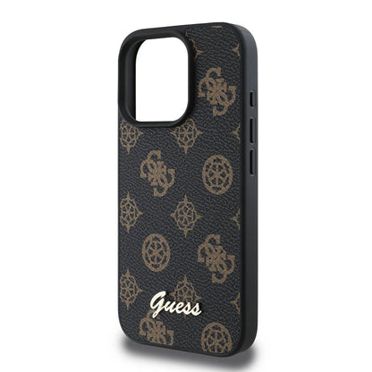 Coque MagSafe pour Apple iPhone 16 Pro, Guess, Peony Script, Noire