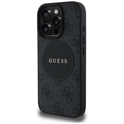 Custodia MagSafe per Apple iPhone 16 Pro Max, Guess, 4G Circle Classic Logo, Nera
