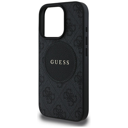 Custodia MagSafe per Apple iPhone 16 Pro Max, Guess, 4G Circle Classic Logo, Nera