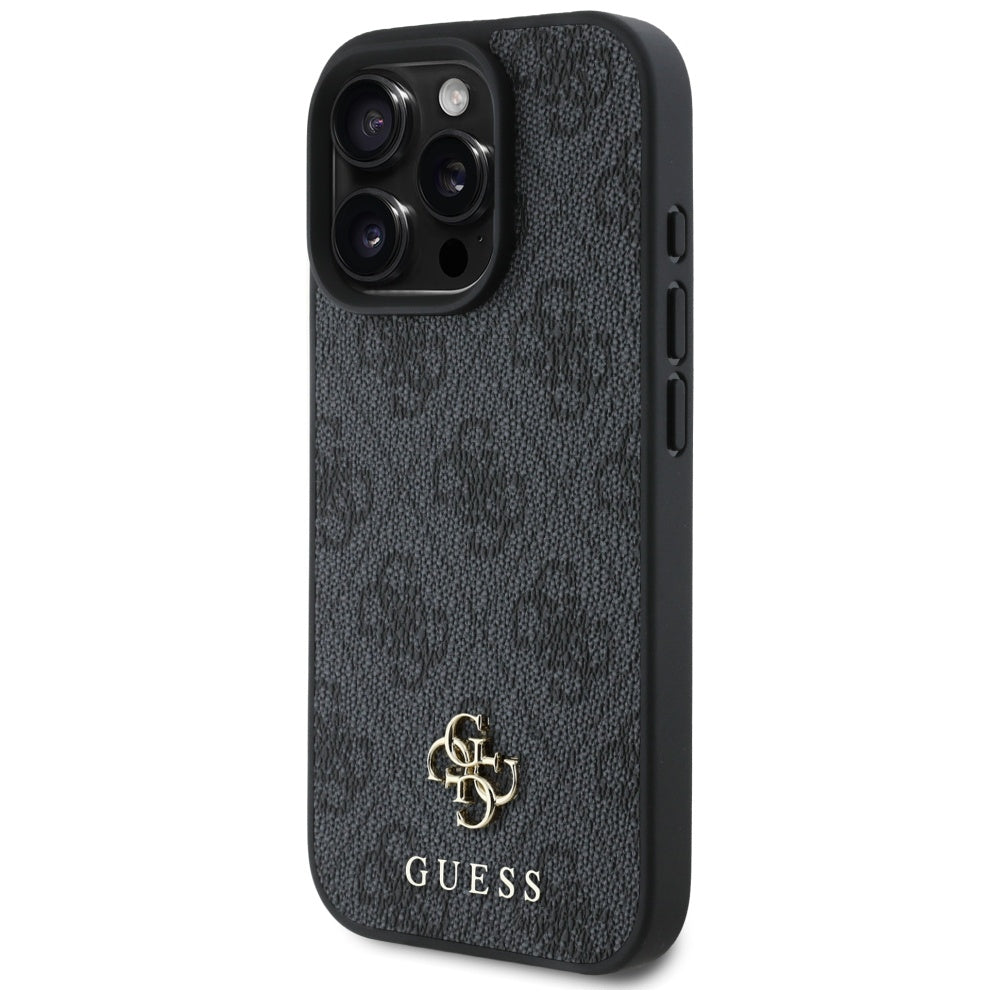Étui MagSafe pour Apple iPhone 16 Pro Max, Guess, 4G Small and Classic Logo, Noir