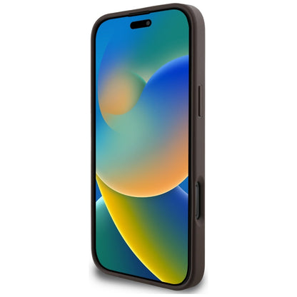 Custodia MagSafe per Apple iPhone 16 Pro Max, Guess, Cardslot 4G Stripes, Marrone