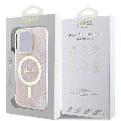 Custodia MagSafe per Apple iPhone 16 Pro Max, Guess, IML 4G, Rosa