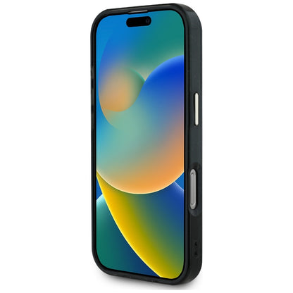 Coque MagSafe pour Apple iPhone 16 Pro Max, Guess, IML Glitter 4G Circle Triangle, Noire