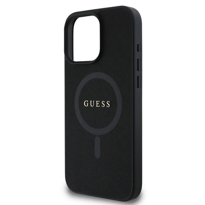 Custodia MagSafe per Apple iPhone 16 Pro Max, Guess, Saffiano Classic Logo, Nera