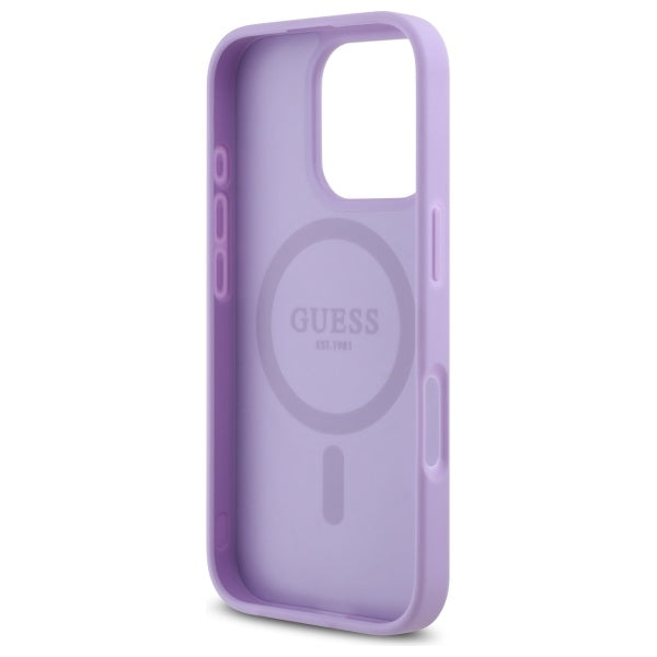 Étui MagSafe pour Apple iPhone 16 Pro Max, Guess, Saffiano, Mauve