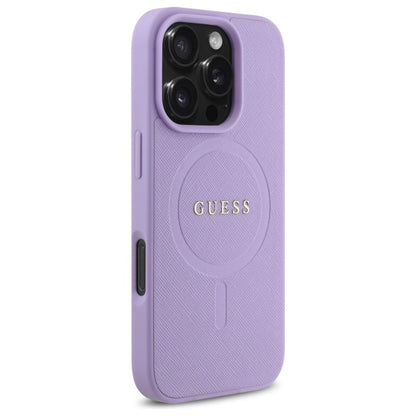 Étui MagSafe pour Apple iPhone 16 Pro Max, Guess, Saffiano, Mauve