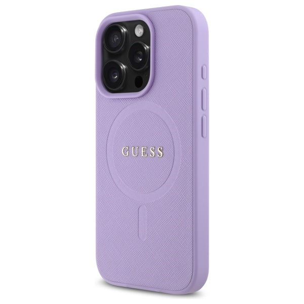 Étui MagSafe pour Apple iPhone 16 Pro Max, Guess, Saffiano, Mauve