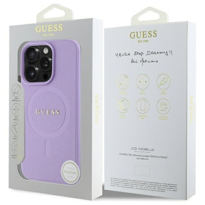 Étui MagSafe pour Apple iPhone 16 Pro Max, Guess, Saffiano, Mauve