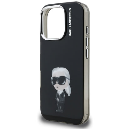 Custodia MagSafe per Apple iPhone 16 Pro Max, Karl Lagerfeld, IML Aquarelle Logo Karl, Nera