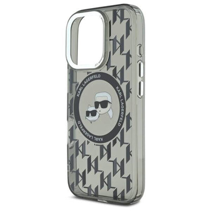 Custodia MagSafe per Apple iPhone 16 Pro Max, Karl Lagerfeld, IML Monogramma Karl & Choupette's Heads, Nera