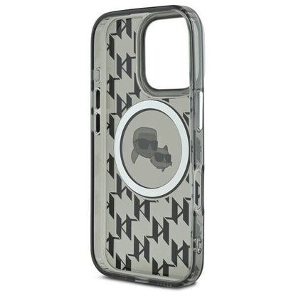 Custodia MagSafe per Apple iPhone 16 Pro Max, Karl Lagerfeld, IML Monogramma Karl & Choupette's Heads, Nera