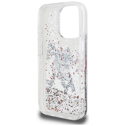 Custodia MagSafe per Apple iPhone 16 Pro Max, Karl Lagerfeld, Liquid Glitter Choupette Logo, Trasparente