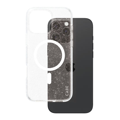 Coque MagSafe pour Apple iPhone 16 Pro Max, PanzerGlass, Care Urban Combat Star Lit, Transparente Blanche