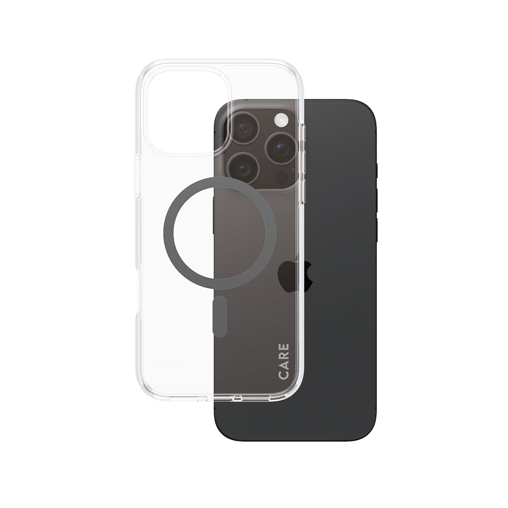 Custodia MagSafe per Apple iPhone 16 Pro Max, PanzerGlass, Care Urban Combat, Trasparente Nera