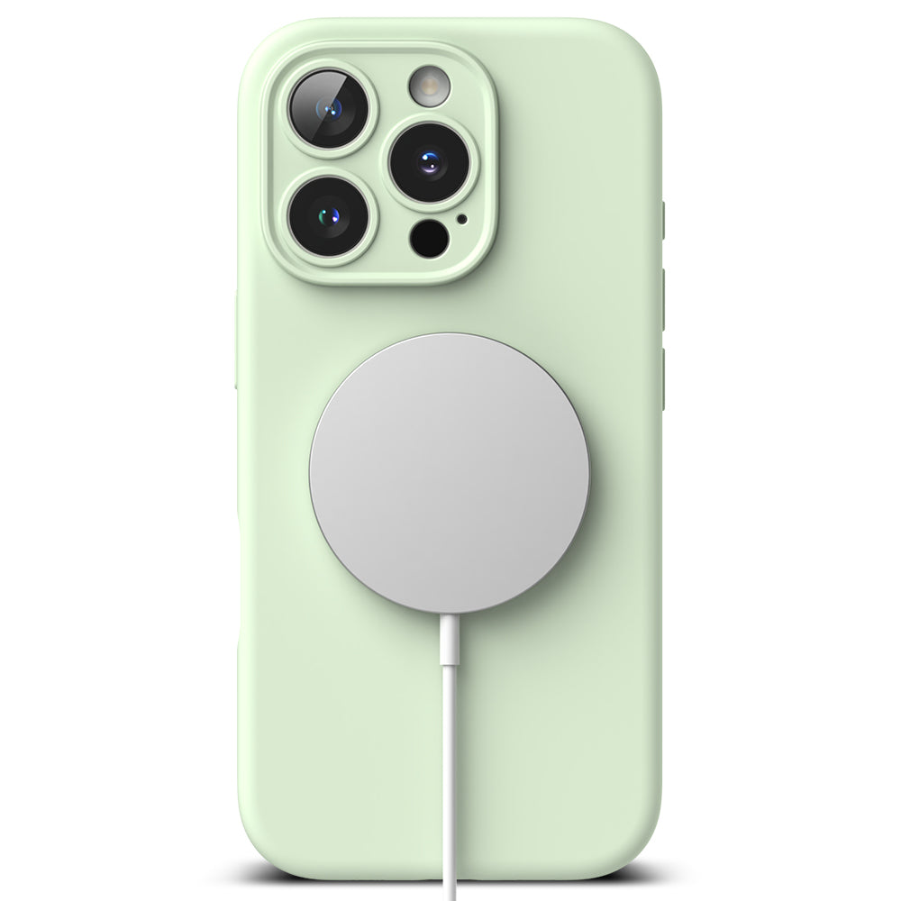 Coque MagSafe pour Apple iPhone 16 Pro Max, Ringke, Silicone, Vert Clair