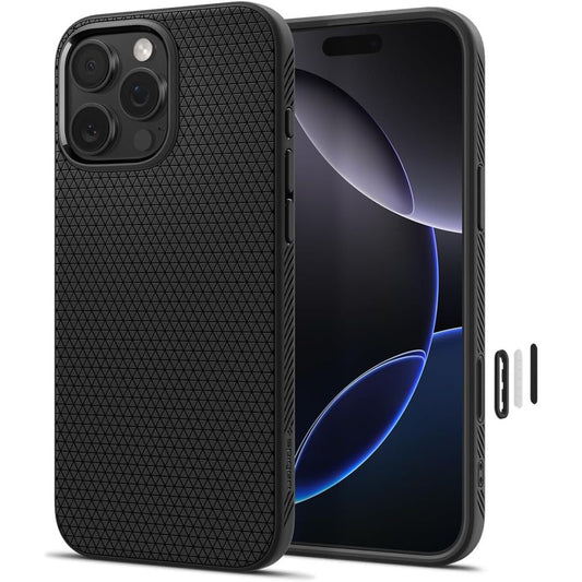 Coque MagSafe pour Apple iPhone 16 Pro Max, Spigen, Liquid Air T, Noir Mat