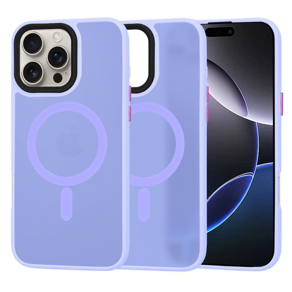 Coque MagSafe pour Apple iPhone 16 Pro Max, Techsuit, HaloFrost, Violet Clair