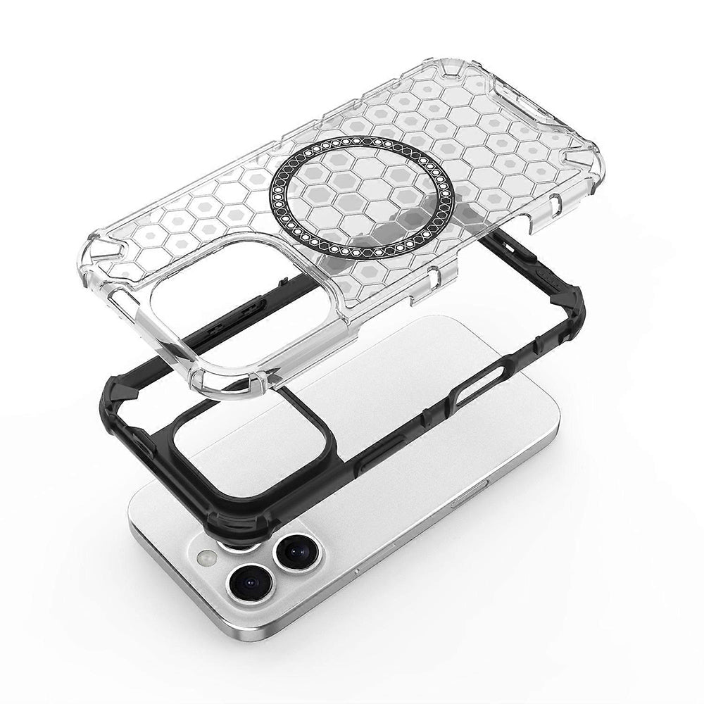 Custodia MagSafe per Apple iPhone 16 Pro Max, Techsuit, HoneyComb Shield, Nera