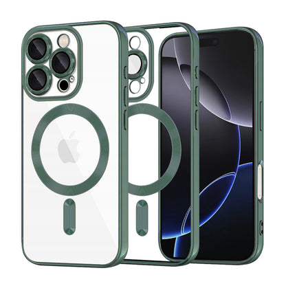 Coque MagSafe pour Apple iPhone 16 Pro Max, Techsuit, Luxury Crystal, Vert Foncé
