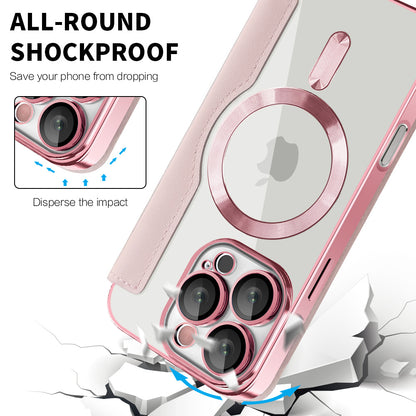 Custodia MagSafe per Apple iPhone 16 Pro Max, Techsuit, SmartMag Book, Rosa