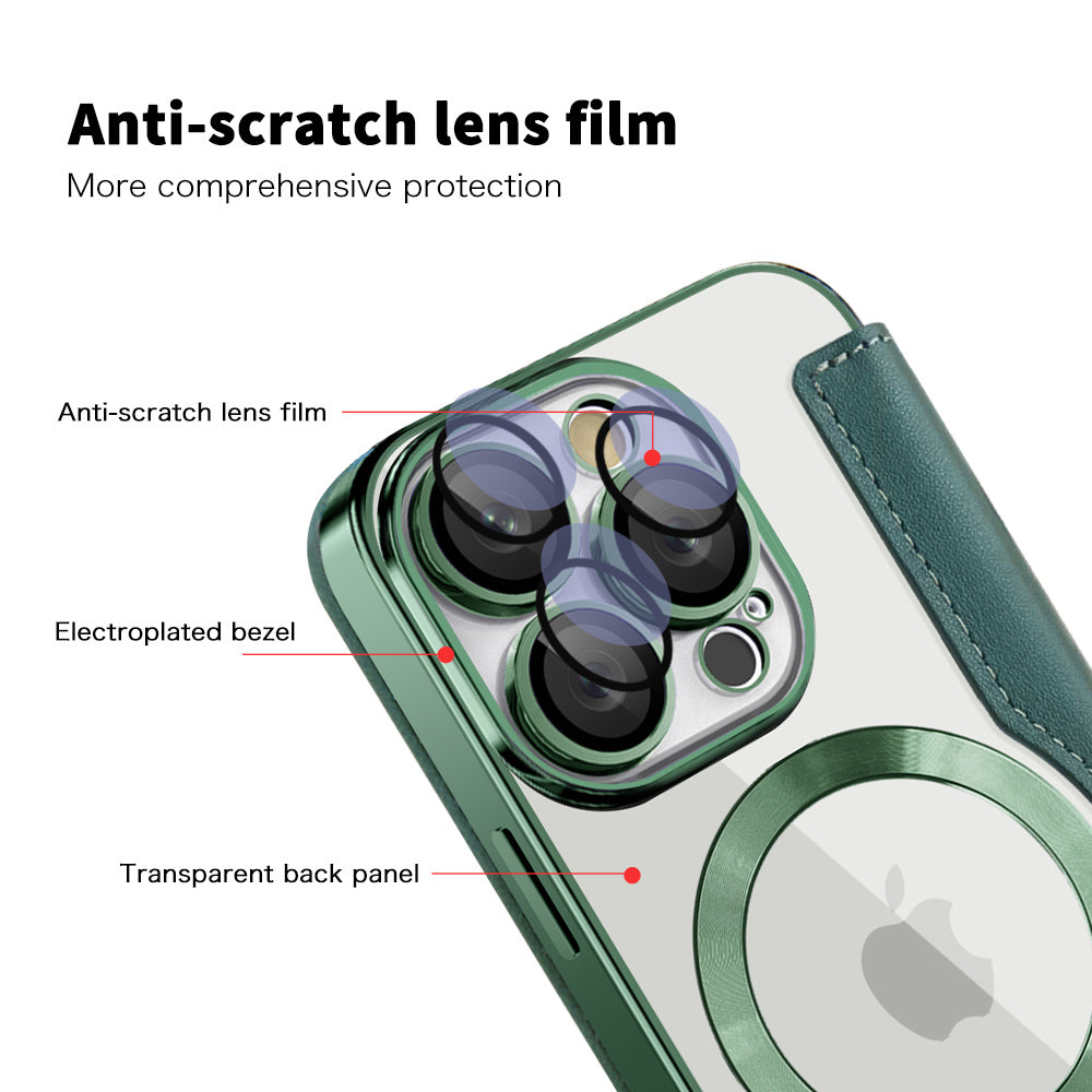 Coque MagSafe pour Apple iPhone 16 Pro Max, Techsuit, SmartMag Book, Vert