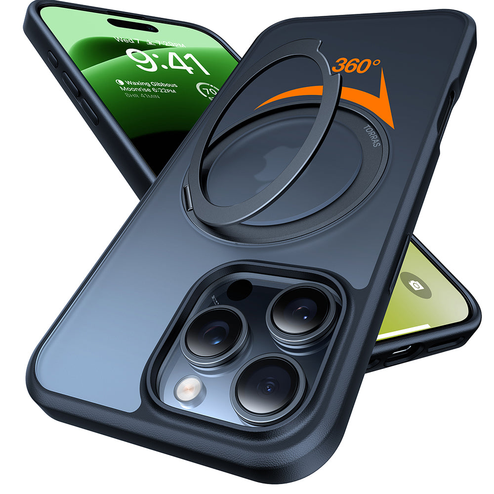 Coque MagSafe pour Apple iPhone 16 Pro Max, Torras, Ostand Pro, Noire