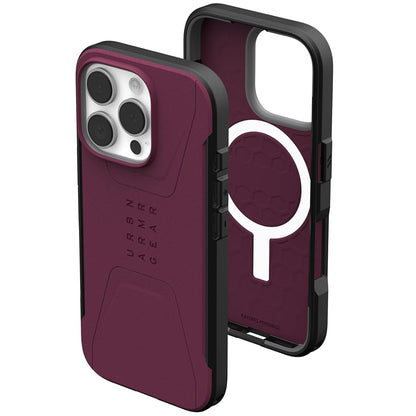 Coque MagSafe pour Apple iPhone 16 Pro Max, Urban Armor Gear, Civilian, Bordeaux