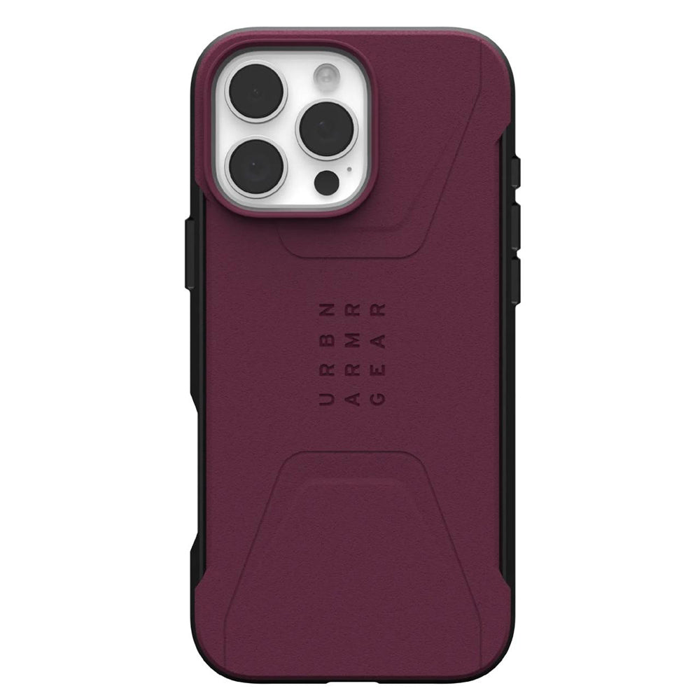 Coque MagSafe pour Apple iPhone 16 Pro Max, Urban Armor Gear, Civilian, Bordeaux