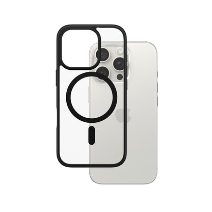 Coque MagSafe pour Apple iPhone 16 Pro, PanzerGlass, Frame, Transparent Noir