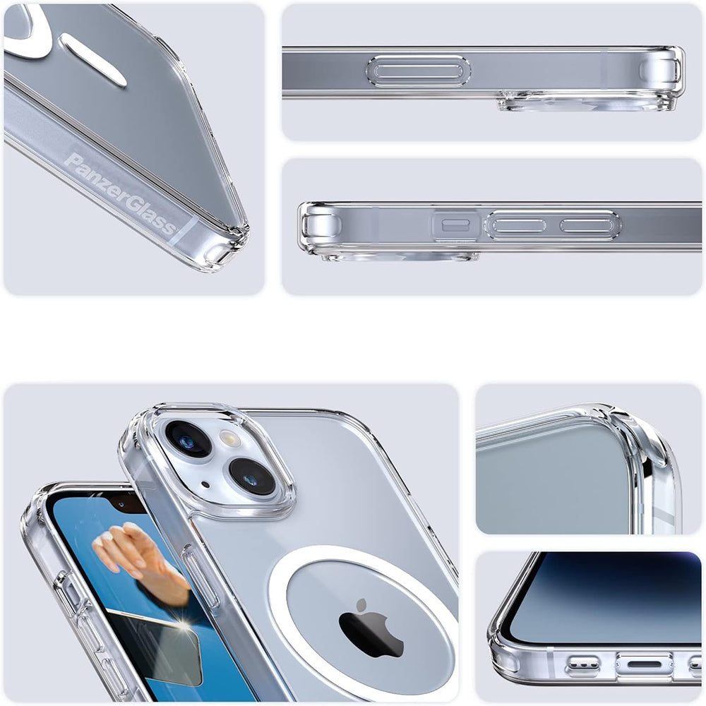 Coque MagSafe pour Apple iPhone 16 Pro, PanzerGlass, HardCase, Transparente Blanche