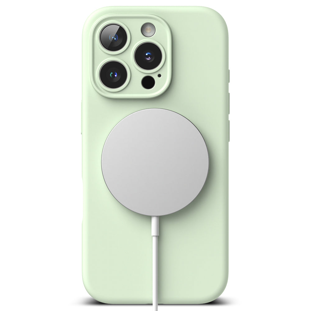 Coque MagSafe pour Apple iPhone 16 Pro, Ringke, Silicone, Vert Clair