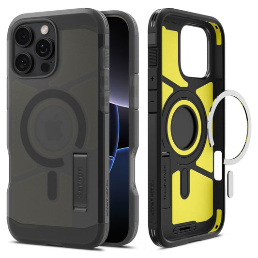 Custodia MagSafe per Apple iPhone 16 Pro, Spigen, Tough Armor, Nera Satinata ACS09072