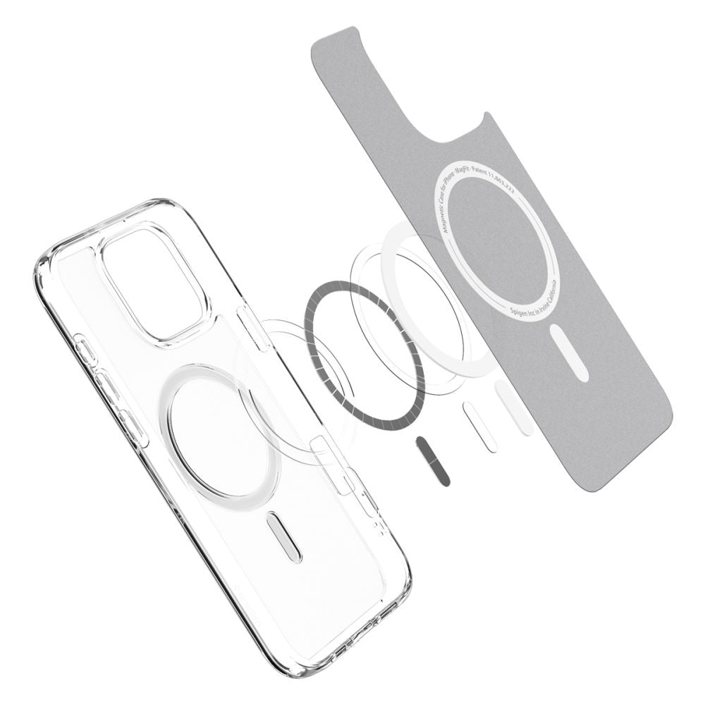 Coque MagSafe pour Apple iPhone 16 Pro, Spigen, Ultra Hybrid, Transparent Satiné ACS08133