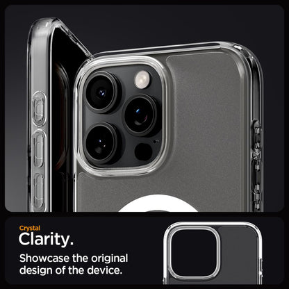 Coque MagSafe pour Apple iPhone 16 Pro, Spigen, Ultra Hybrid, Transparent Satiné ACS08133