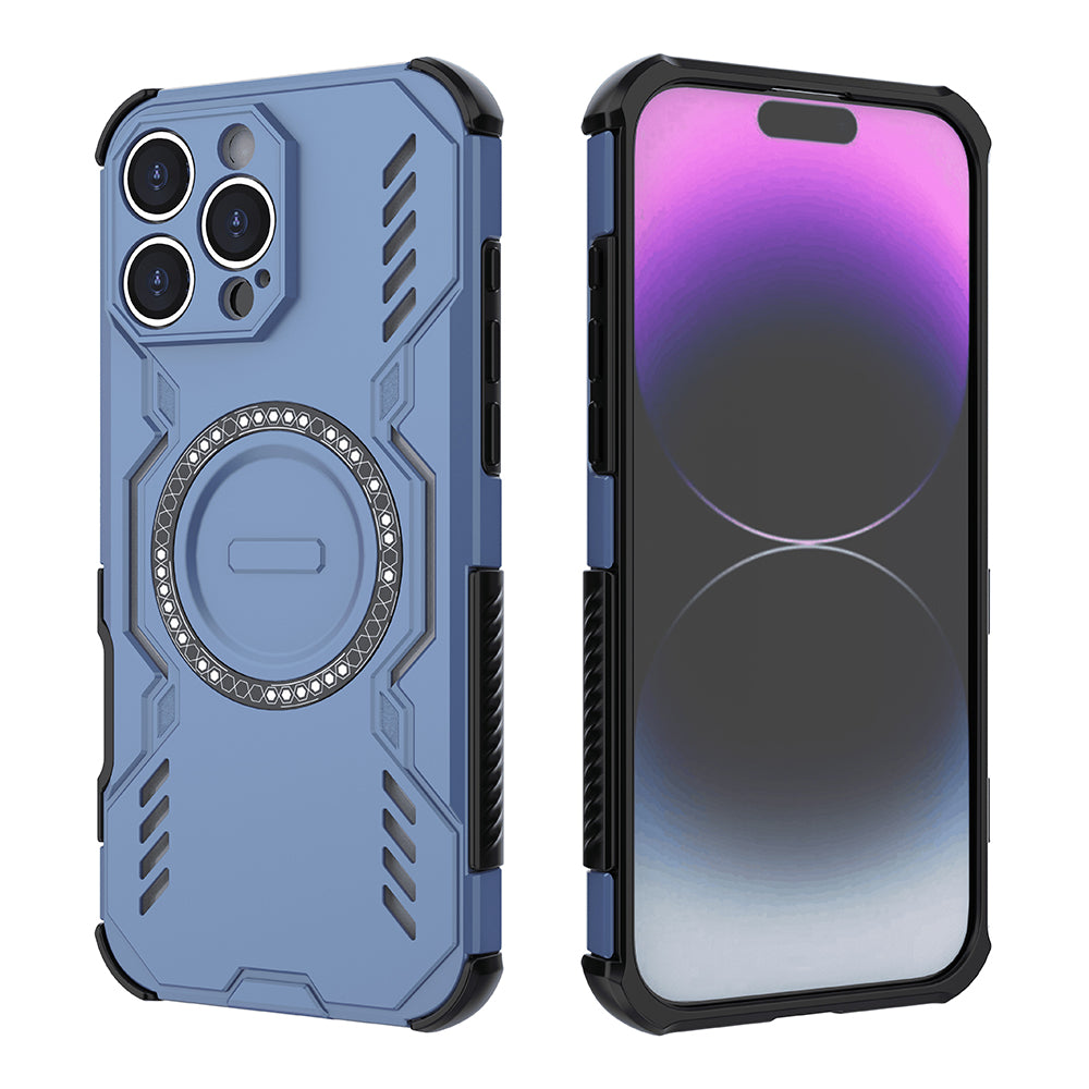 MagSafe Case for Apple iPhone 16 Pro, Techsuit, ArmorMag, Blue