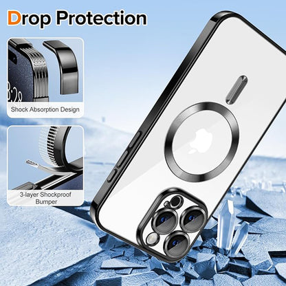 Custodia MagSafe per Apple iPhone 16 Pro, Techsuit, Luxury Crystal, Dorata
