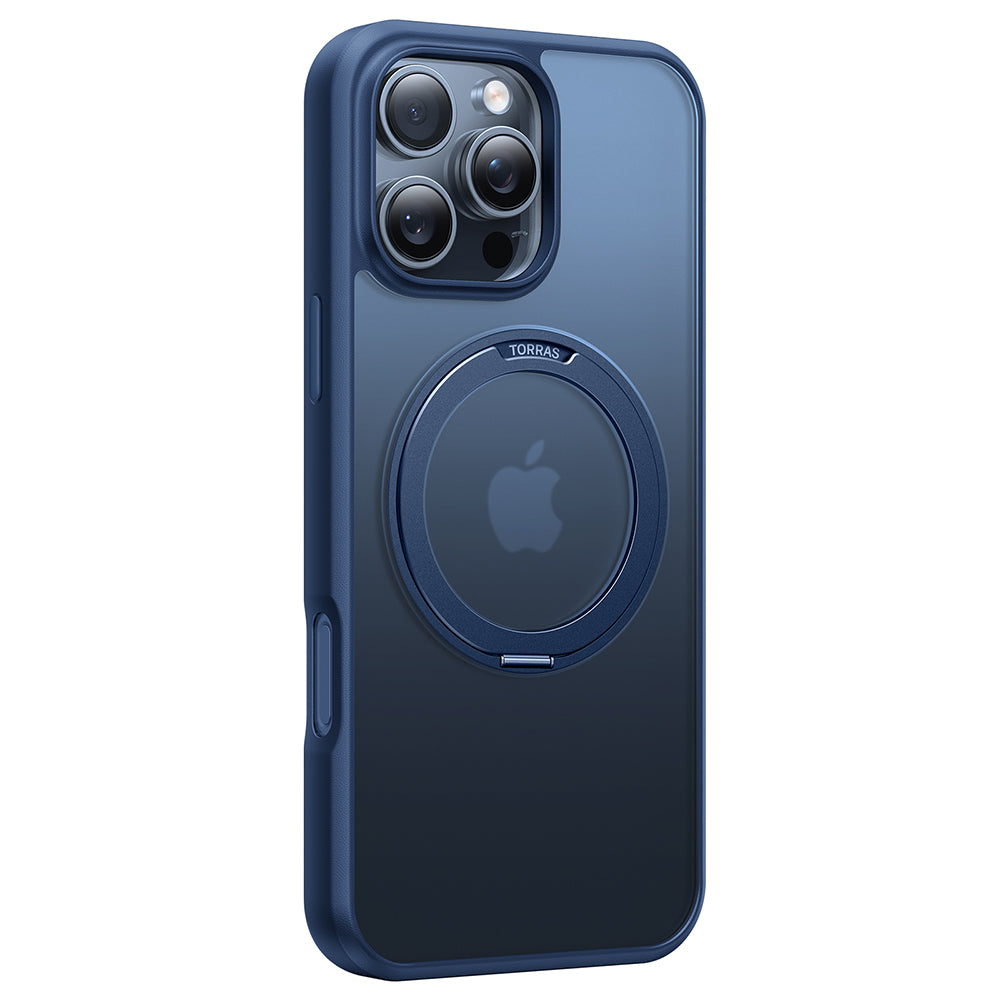 Custodia MagSafe per Apple iPhone 16 Pro, Torras, Ostand Pro, Blu navy