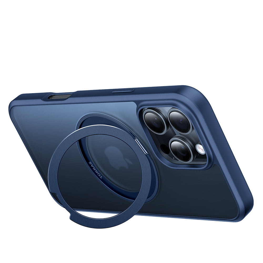 Custodia MagSafe per Apple iPhone 16 Pro, Torras, Ostand Pro, Blu navy