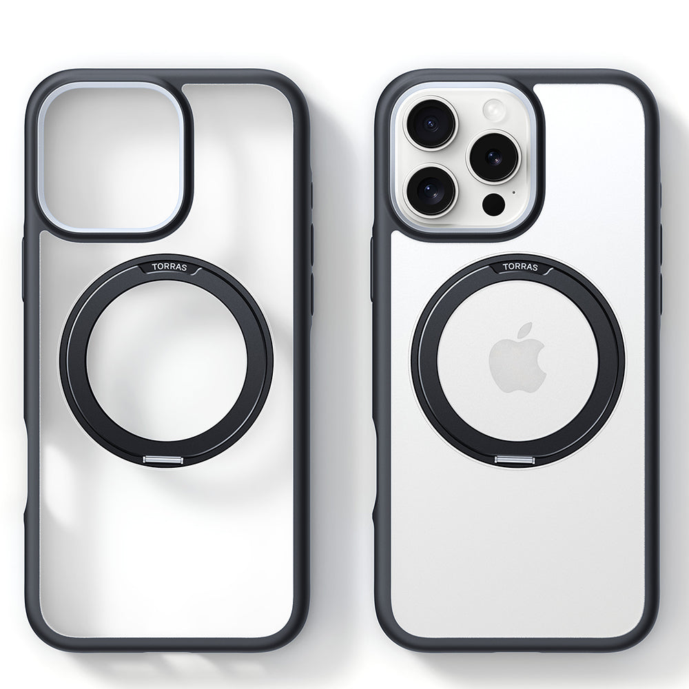 Coque MagSafe pour Apple iPhone 16 Pro, Torras, Ostand R Fusion, Noire