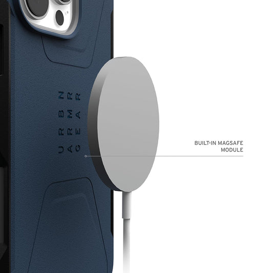 Coque MagSafe pour Apple iPhone 16 Pro, Urban Armor Gear, Civilian, Bleu marine
