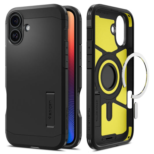 Coque MagSafe pour Apple iPhone 16, Spigen, Tough Armor, Noire ACS08216