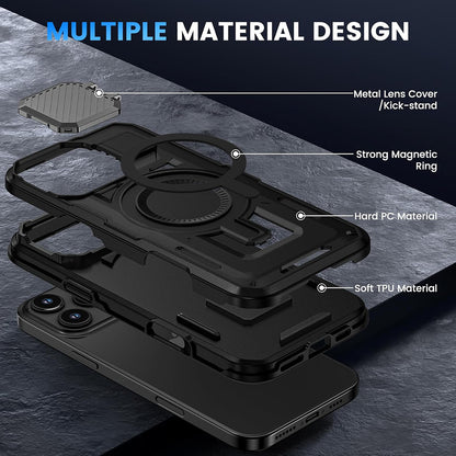 Custodia MagSafe per Apple iPhone 16, Techsuit, CamVault, Nera