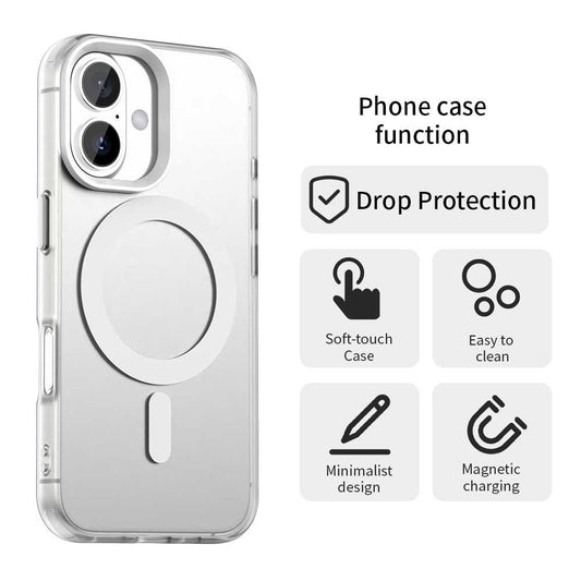 Coque MagSafe pour Apple iPhone 16, Techsuit, CandyCase, Blanche