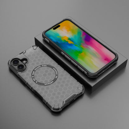 Custodia MagSafe per Apple iPhone 16, Techsuit, HoneyComb Shield, Nera