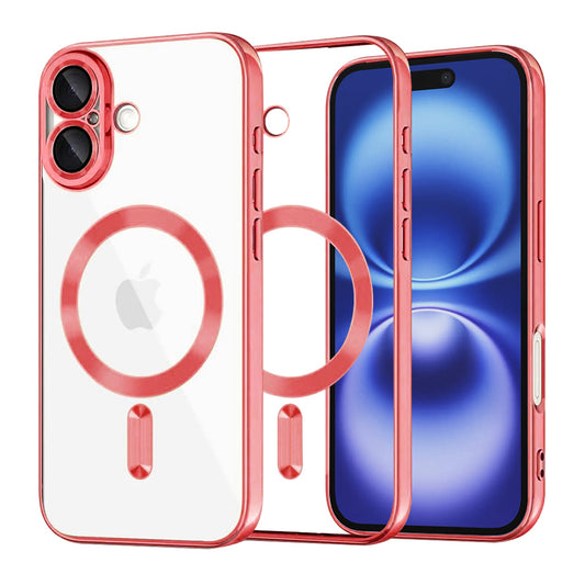 Coque MagSafe pour Apple iPhone 16, Techsuit, Luxury Crystal, Rouge