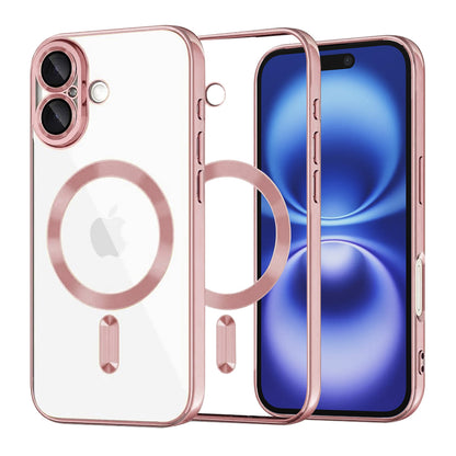 Custodia MagSafe per Apple iPhone 16, Techsuit, Luxury Crystal, Rosa