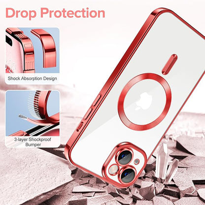 Custodia MagSafe per Apple iPhone 16, Techsuit, Luxury Crystal, Rosa