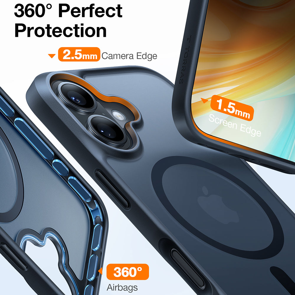 MagSafe Hülle für Apple iPhone 16, Torras, Guardian, Schwarz